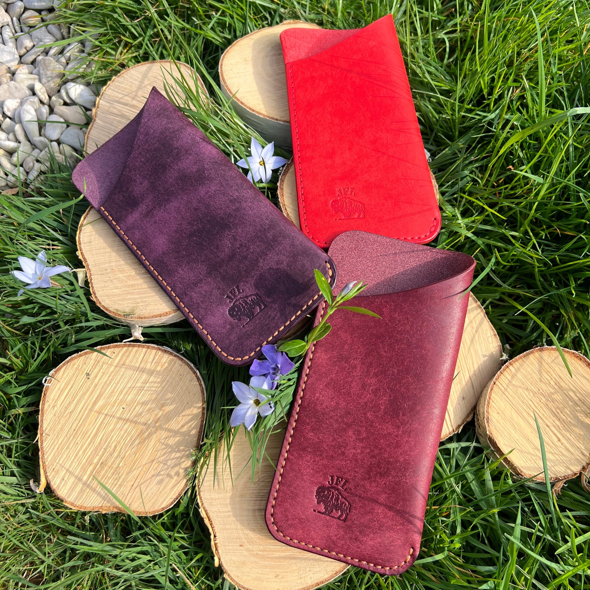 JFL e-étuis lunettes rouge violet bourgogn