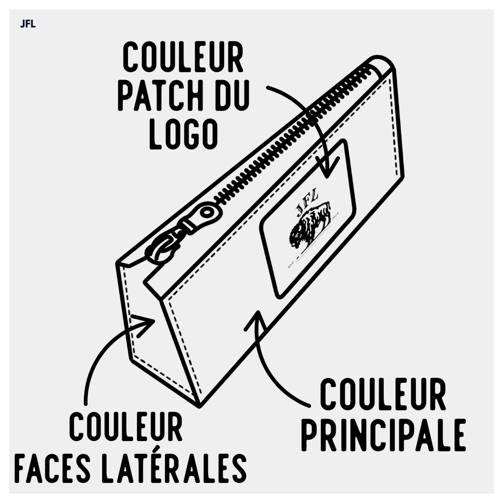Trousse en cuir avec fermeture zip
